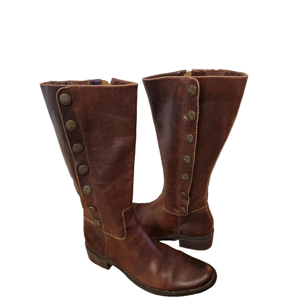 Nicole Women's Boots Genuine Leather Distressed Brown Size 8 M